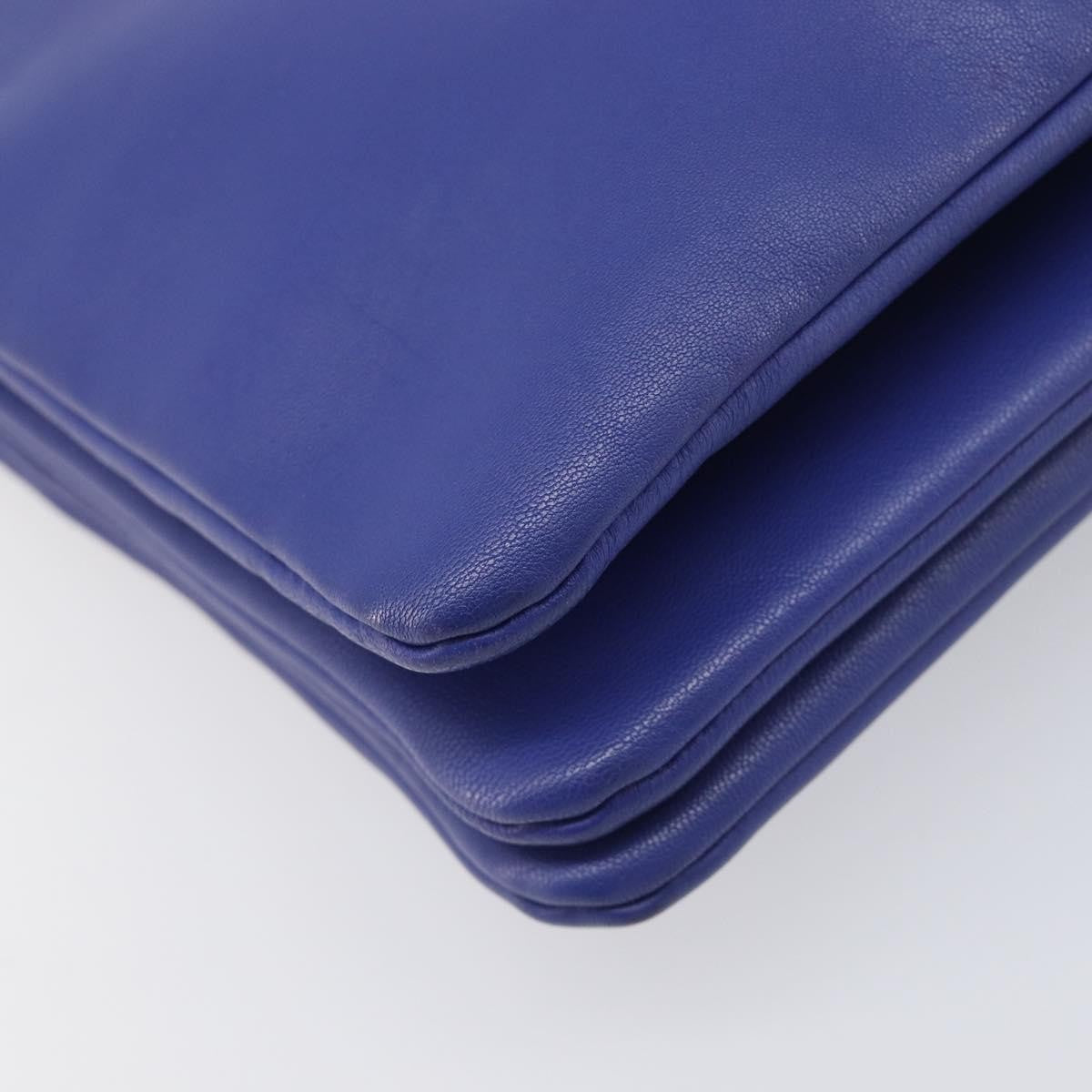 Celine Trio Leather Blue Leather Shoulder Bag Bag (Pre-Owned)