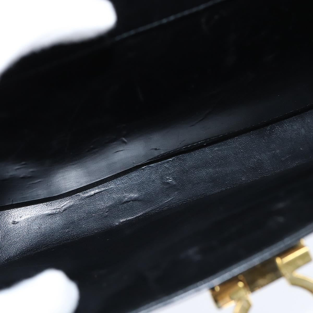 Salvatore Ferragamo Gancini Convertible Top Handle Leather Black Leather Handbag (Pre-Owned)