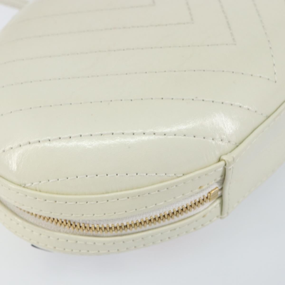 Chanel La Pausa Evening Chevron Lambskin With Applique White Leather Shoulder Bag Bag (Pre-Owned)