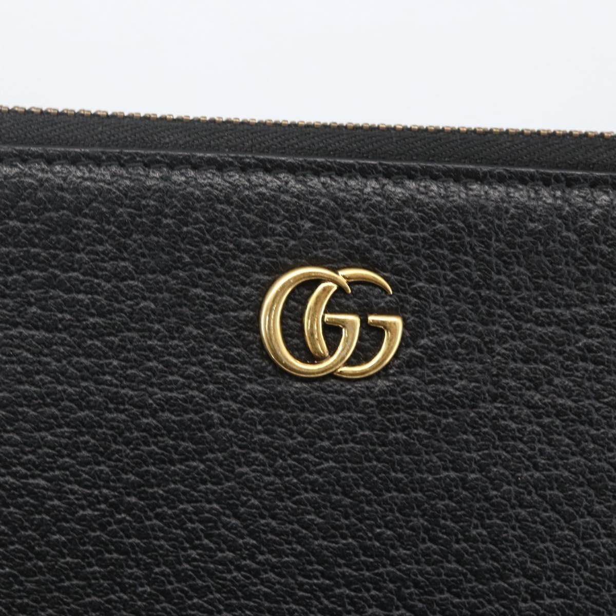 Gucci Gg Marmont Leather Black Leather Clutche & Pouche Bag (Pre-Owned)