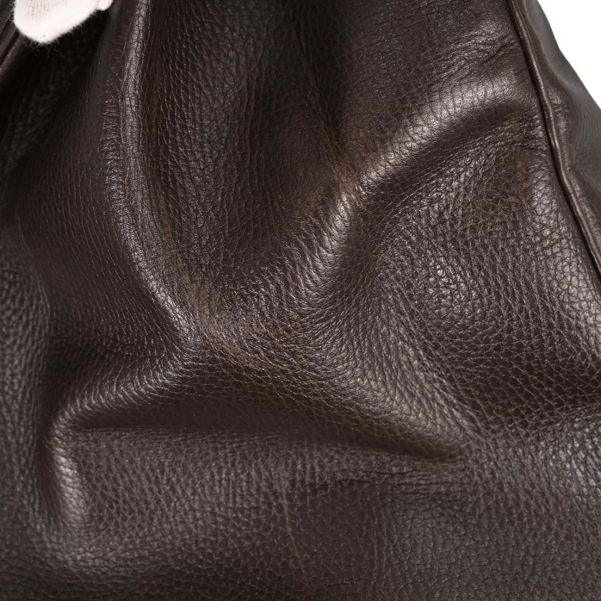 Hermes Hac Birkin Brown Ardennes With Gold Hardware Brown Leather Handbag (Pre-Owned)