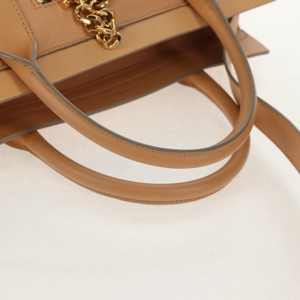 Chloe Cate Satchel Leather Beige Leather Tote Bag Bag (Pre-Owned)