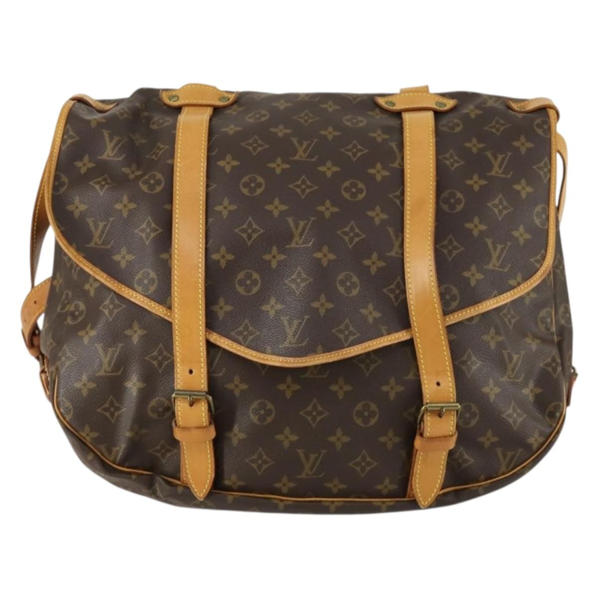 Louis Vuitton Saumur Monogram Canvas Brown Canvas Shoulder Bag Bag (Pre-Owned)
