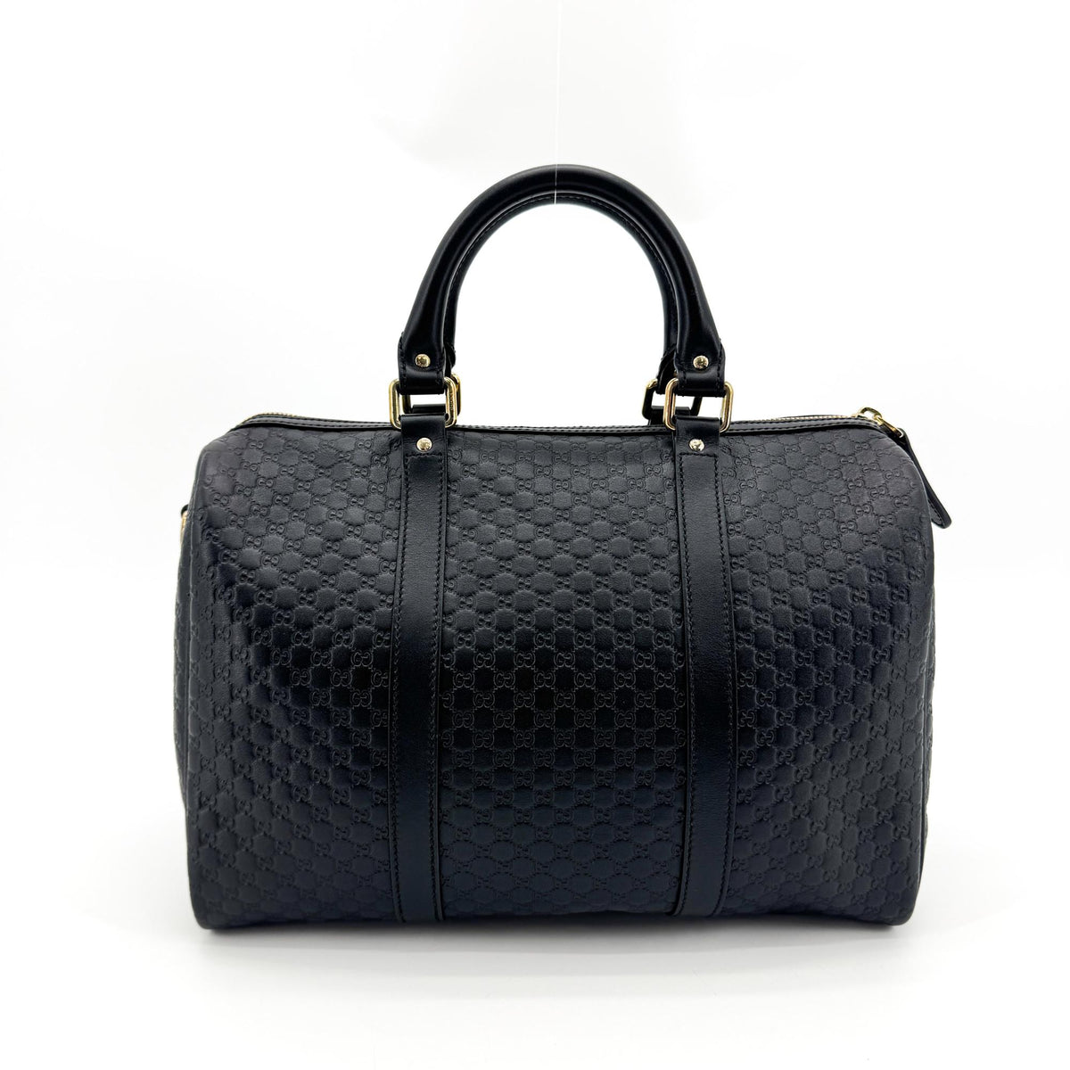 Gucci Joy Boston Microguccissima Leather Black Leather Handbag (Pre-Owned)