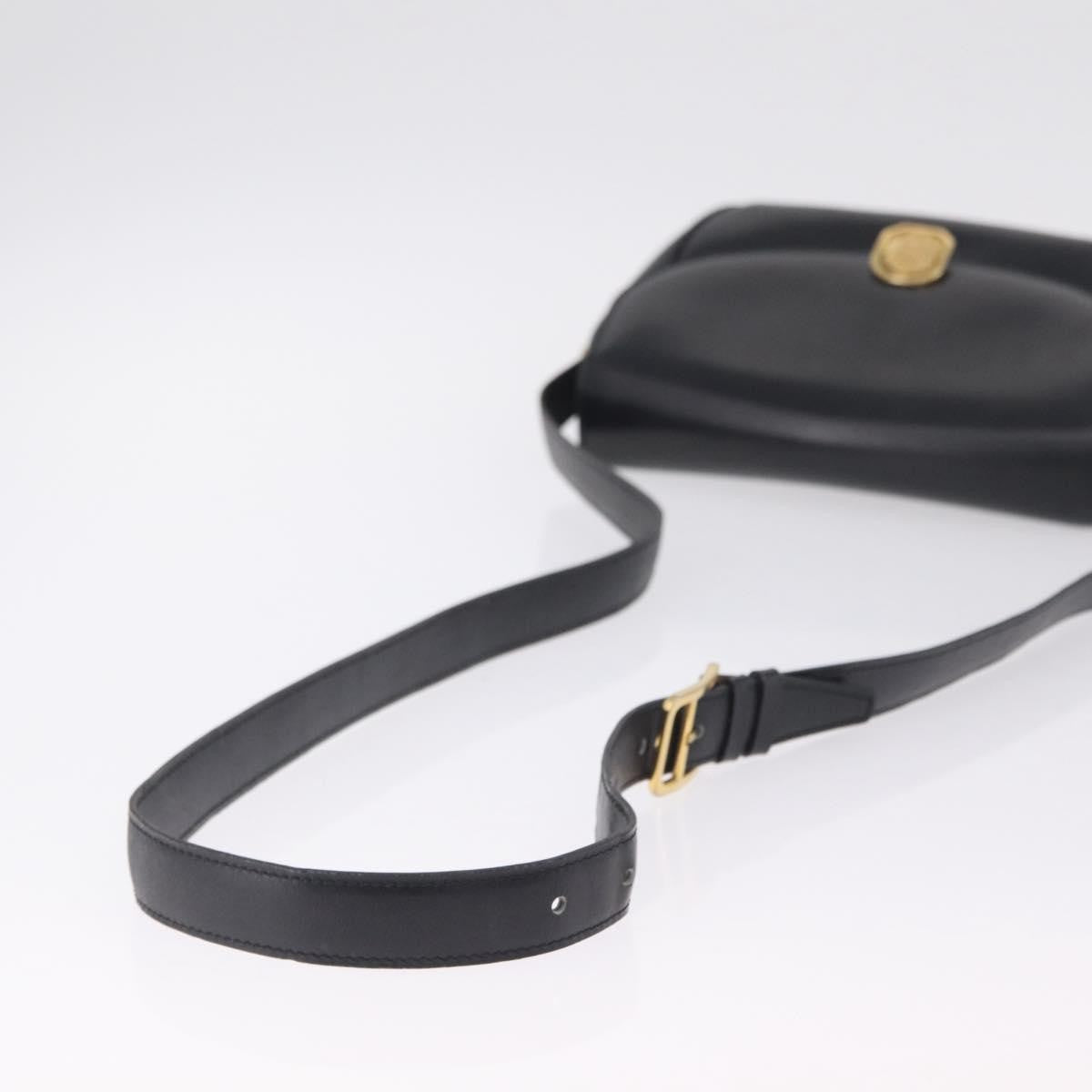 Celine Shoulder Leather Black Leather Shoulder Bag Bag (Pre-Owned)