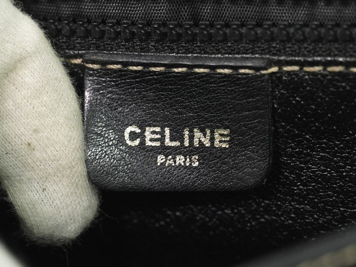 Celine Flap Shoulder Leather Black Leather Shoulder Bag Bag (Pre-Owned)