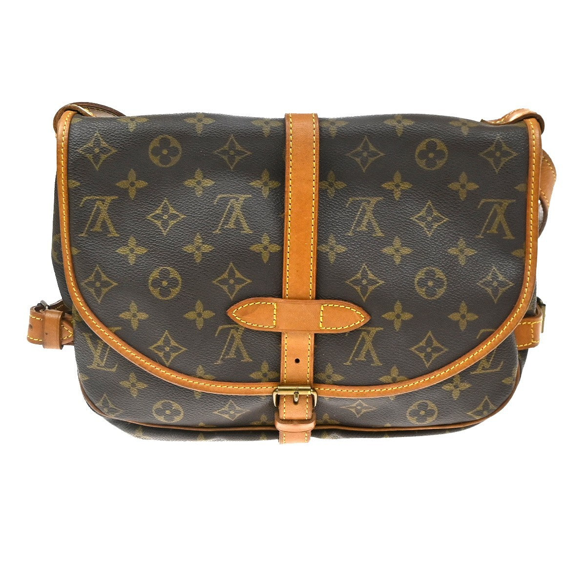 Louis Vuitton Saumur Monogram Canvas Brown Canvas Handbag (Pre-Owned)