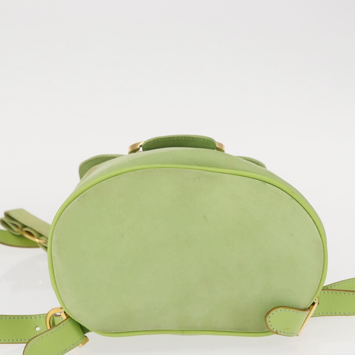 Salvatore Ferragamo Gancini Suede Green Suede Backpack Bag (Pre-Owned)