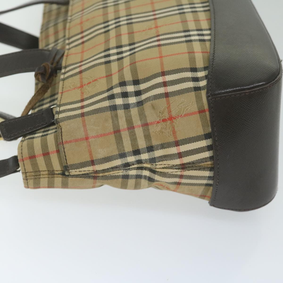 Burberry Nova Check Nova Check Canvas And Leather Beige Canvas Handbag (Pre-Owned)