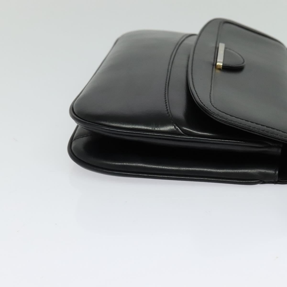 Bally Vintage Leather Black Leather Shoulder Bag Bag (Pre-Owned)