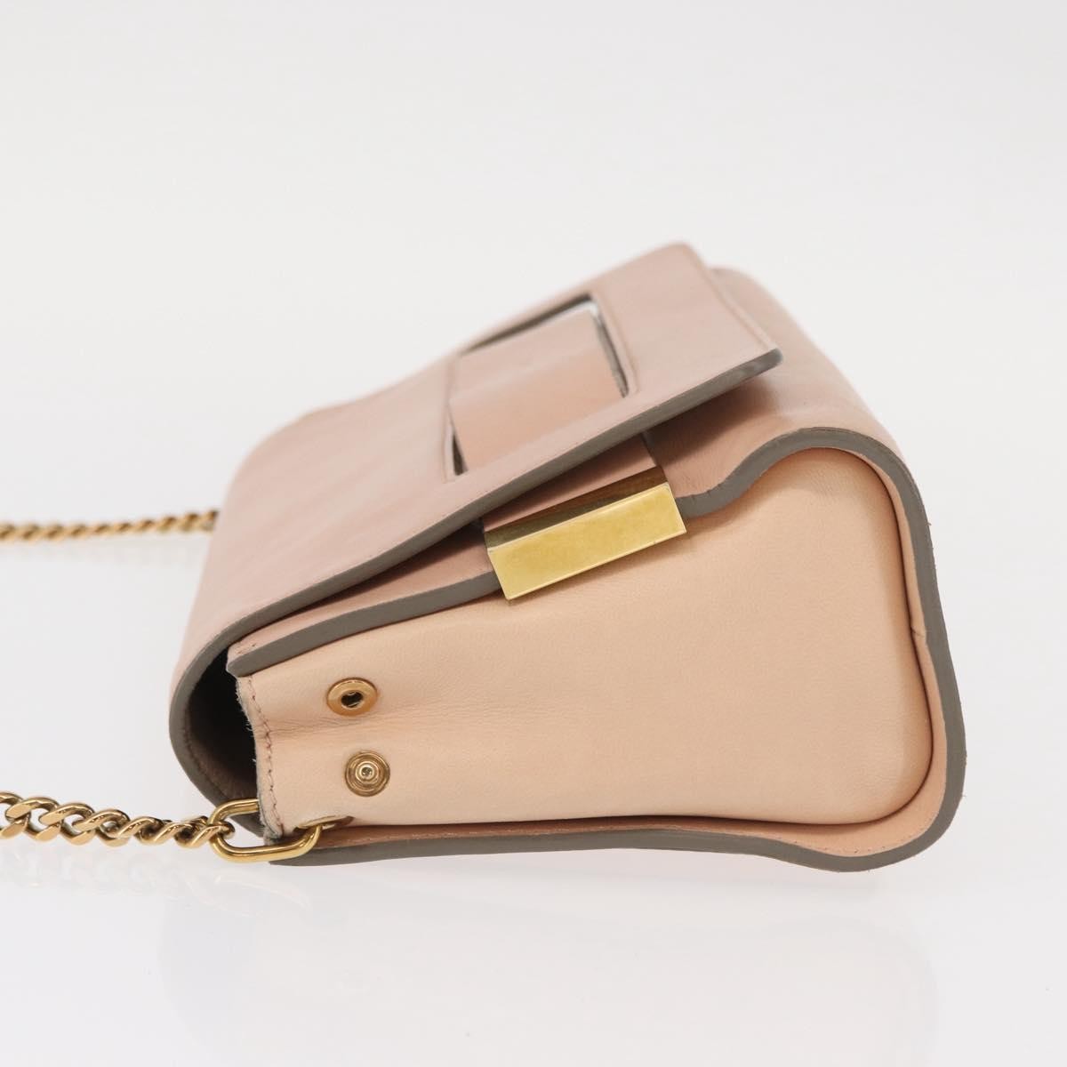 Chloe Elle Chain Clutch Leather Pink Leather Shoulder Bag Bag (Pre-Owned)