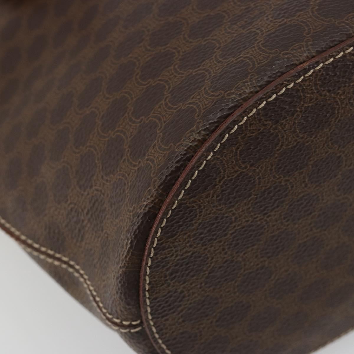 Celine Vintage Macadam Canvas Brown Canvas Tote Bag Bag (Pre-Owned)