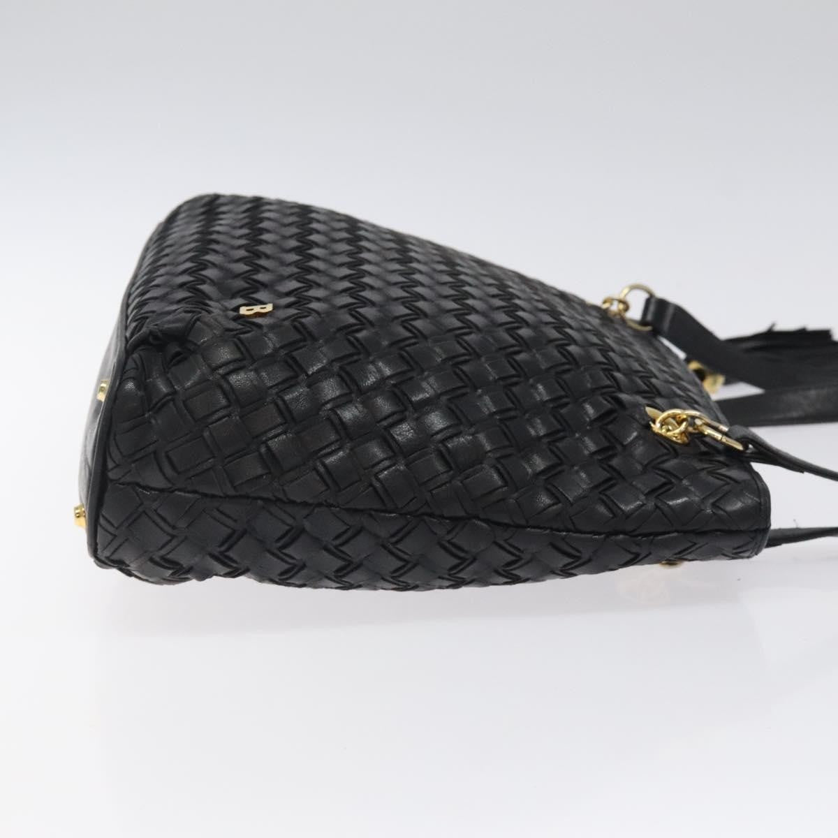 Bally Vintage Quilted Leather Black Leather Shoulder Bag Bag (Pre-Owned)