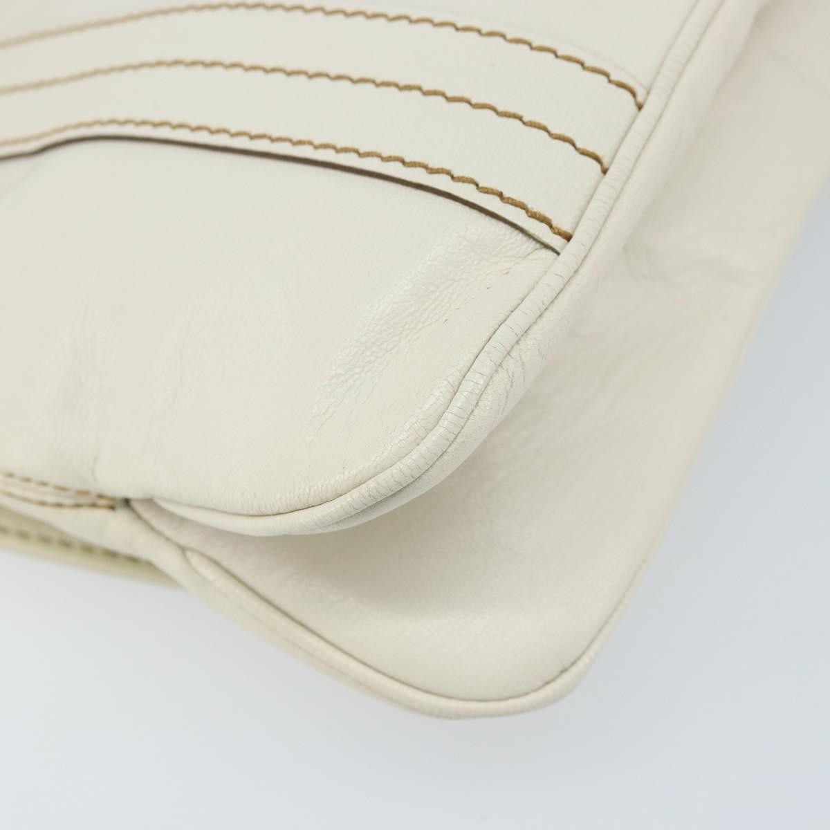 Gucci Vintage Leather White Leather Handbag (Pre-Owned)