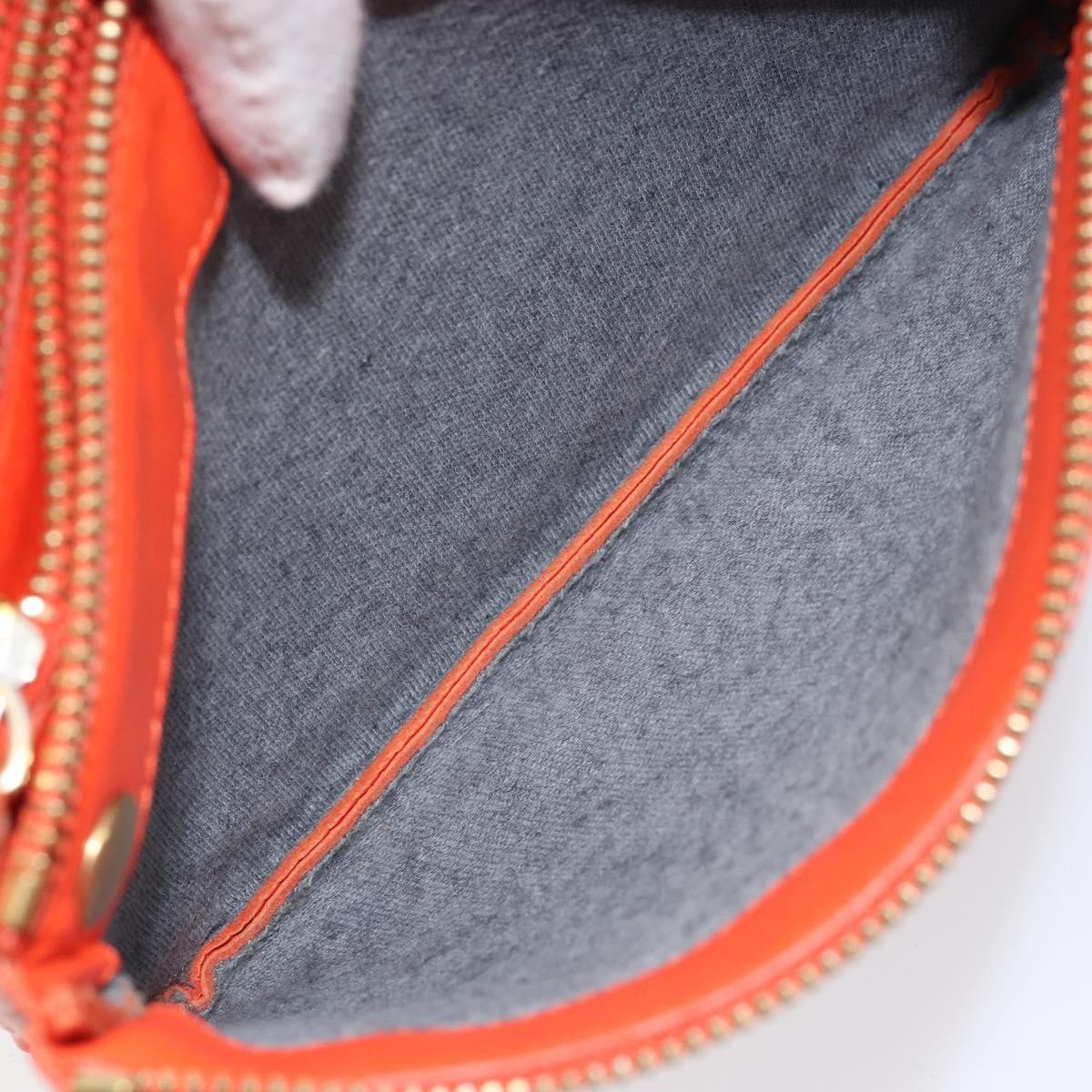 Celine Trio Leather Orange Leather Shoulder Bag Bag (Pre-Owned)