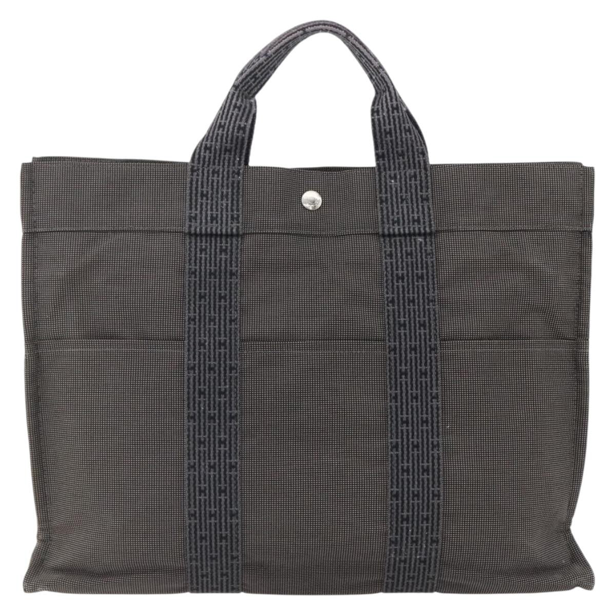 Hermes Fourre Tout Tote Canvas Gray Canvas Tote Bag Bag (Pre-Owned)