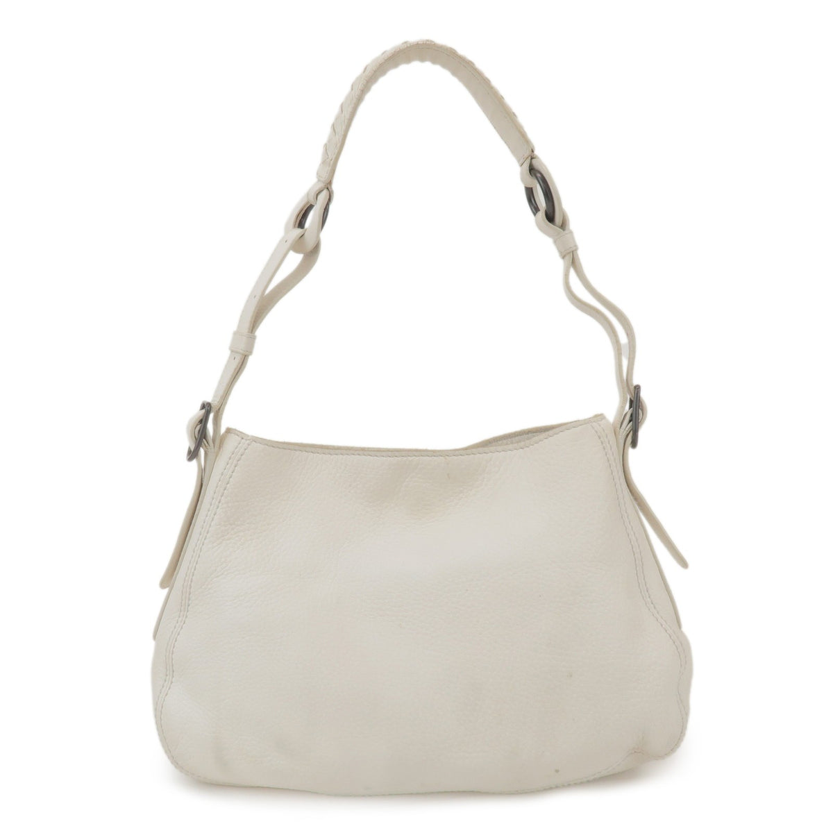 Bottega Veneta Shoulder Leather White Leather Shoulder Bag Bag (Pre-Owned)