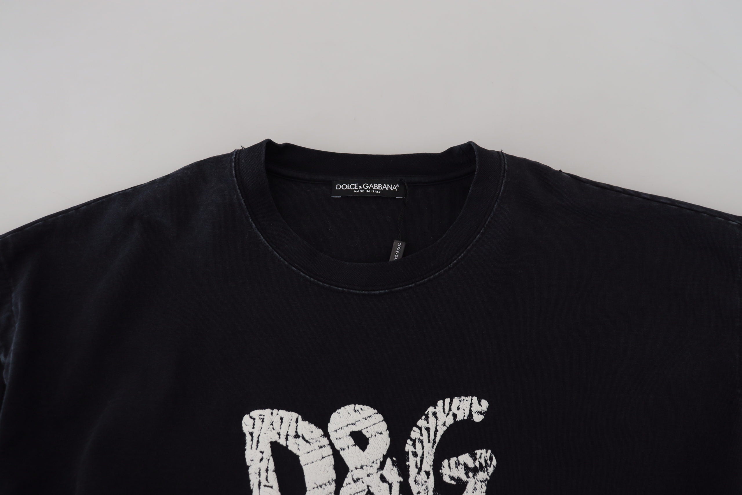 Dolce & Gabbana Black D&G Fashion Round Neck Cotton Women's T-shirt