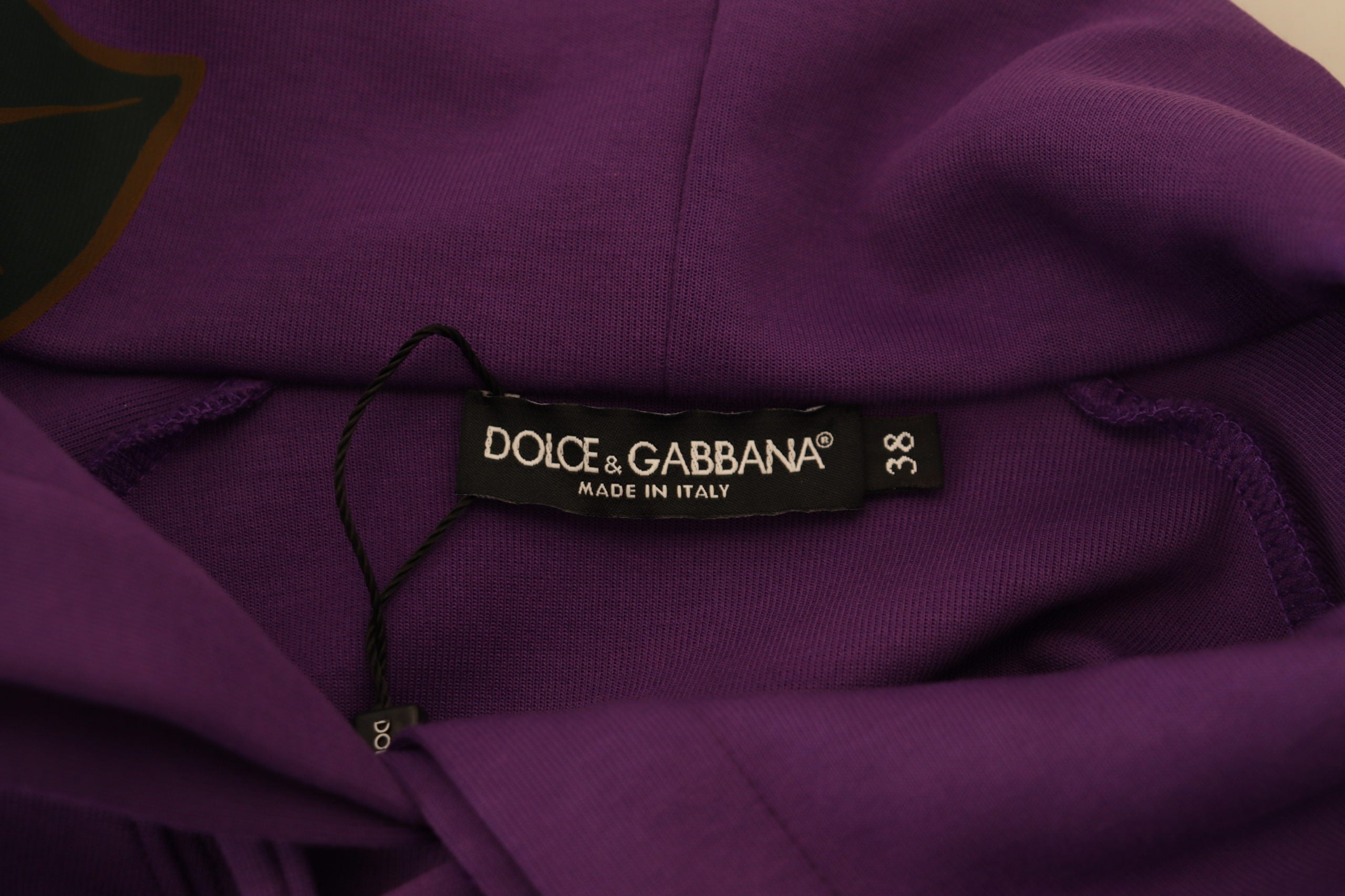 Dolce & Gabbana Purple Floral Print Pullover Cotton Women's Sweater