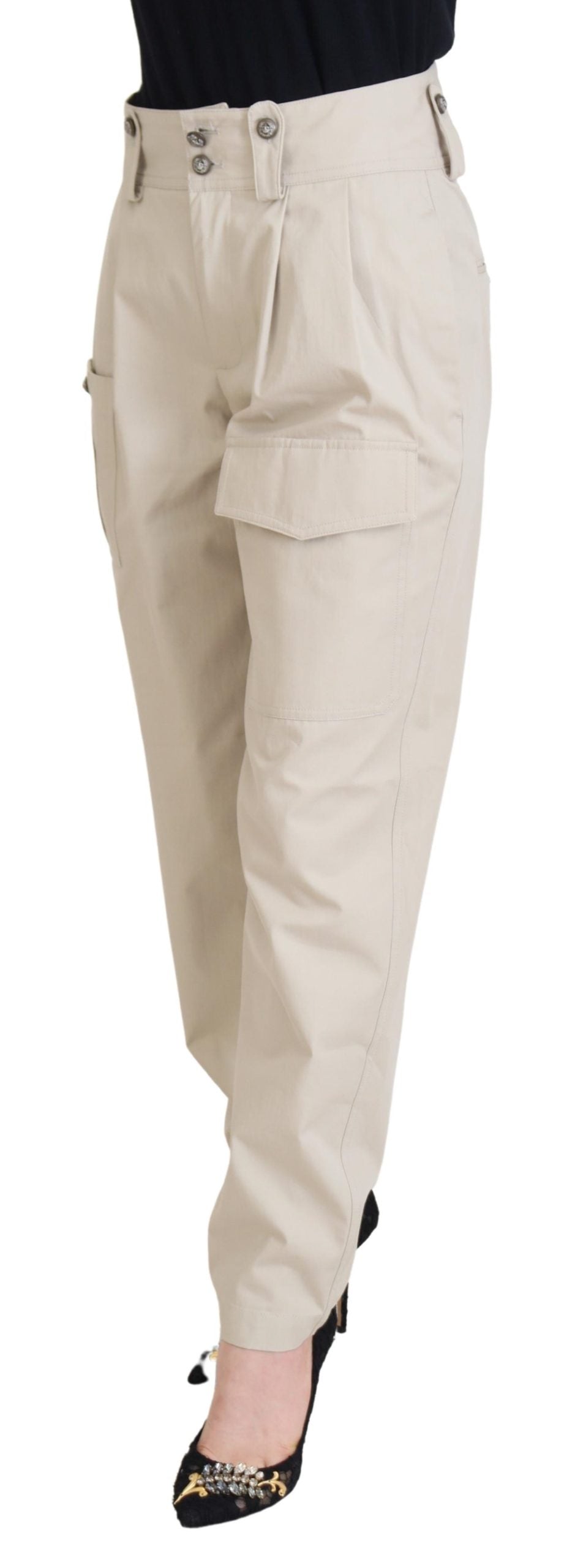 Dolce & Gabbana Beige High Waist Women Women's Pants