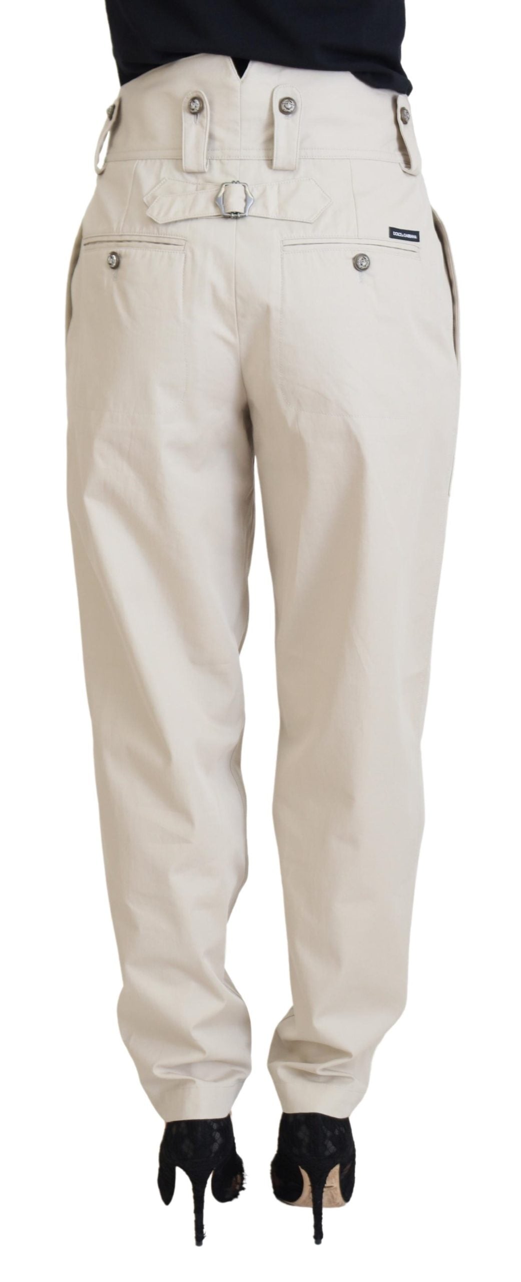 Dolce & Gabbana Beige High Waist Women Women's Pants