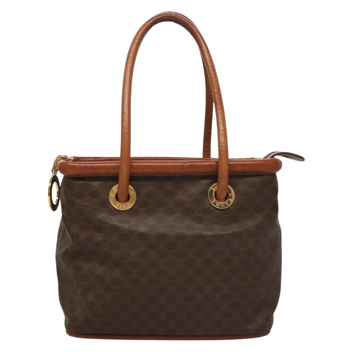 Celine Macadam Macadam With Leather Brown Canvas Handbag (Pre-Owned)