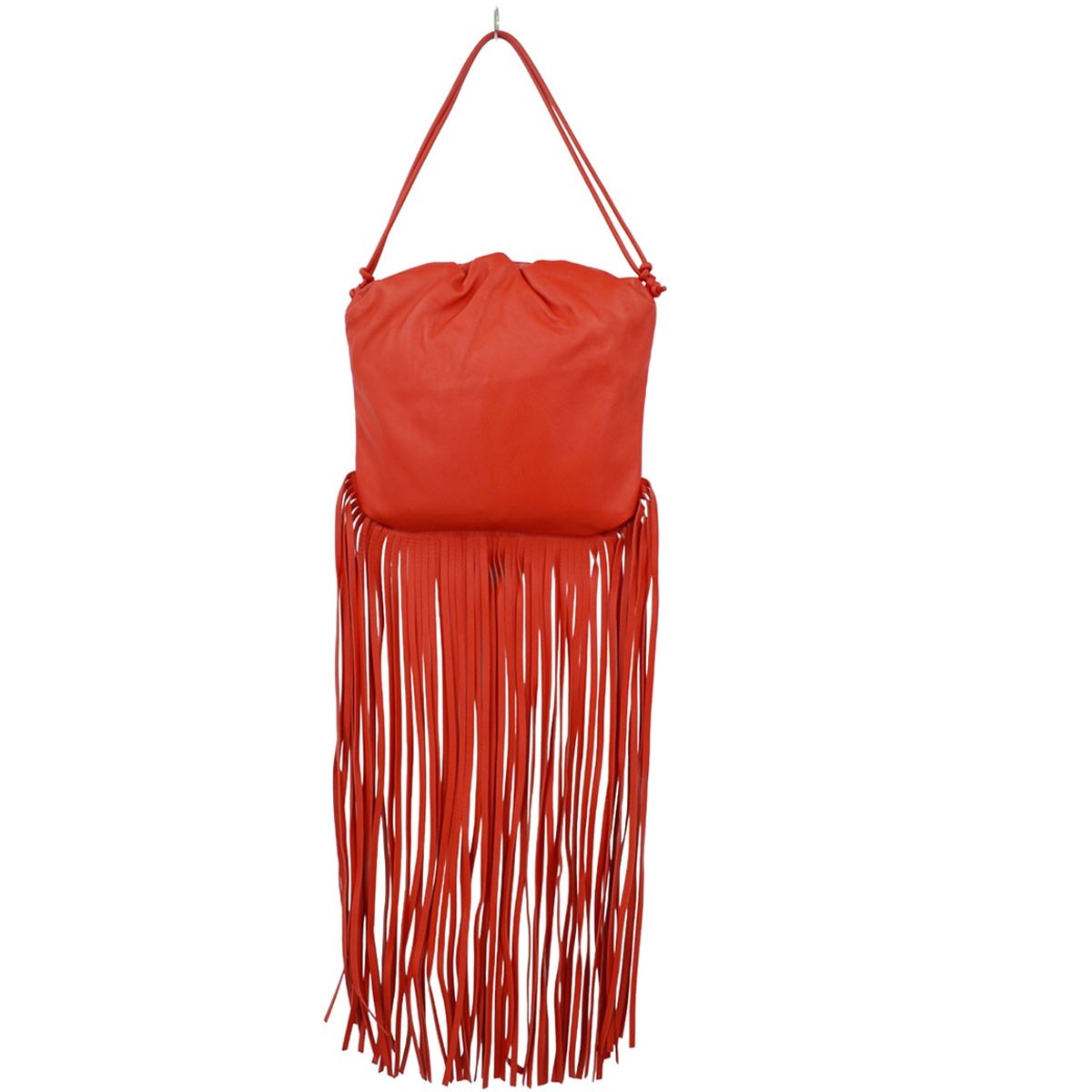 Bottega Veneta The Fringe Leather Red Leather Clutche & Pouche Bag (Pre-Owned)