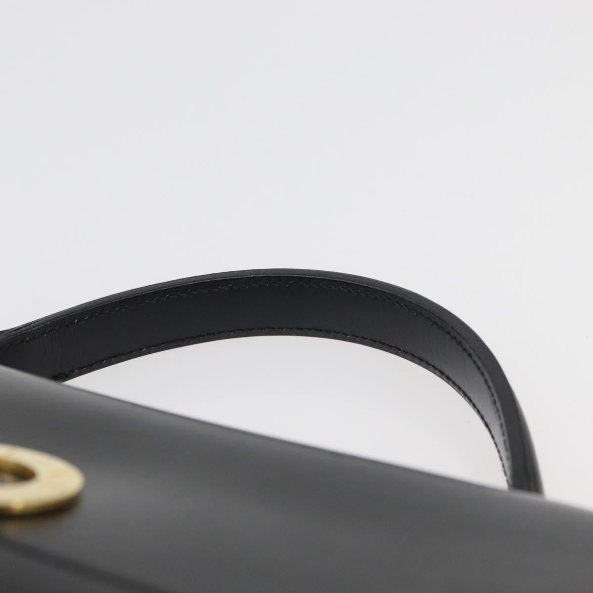 Celine Top Handle Leather Black Leather Handbag (Pre-Owned)