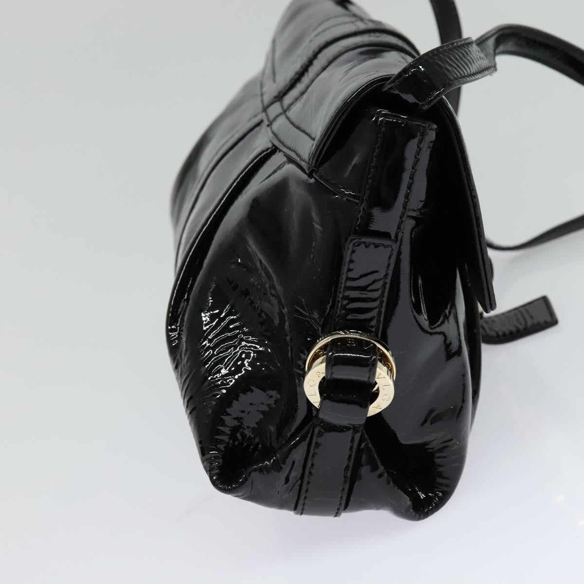 Bvlgari Chandra Flap Enamel Black Patent_Leather Shoulder Bag Bag (Pre-Owned)