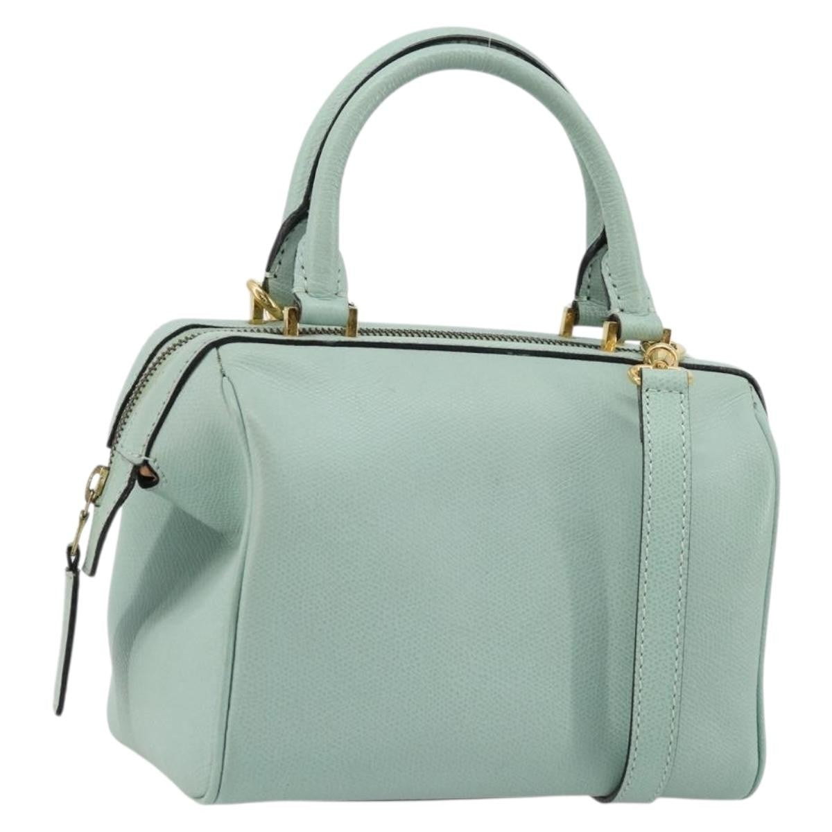 Celine Vintage Leather Blue Leather Handbag (Pre-Owned)
