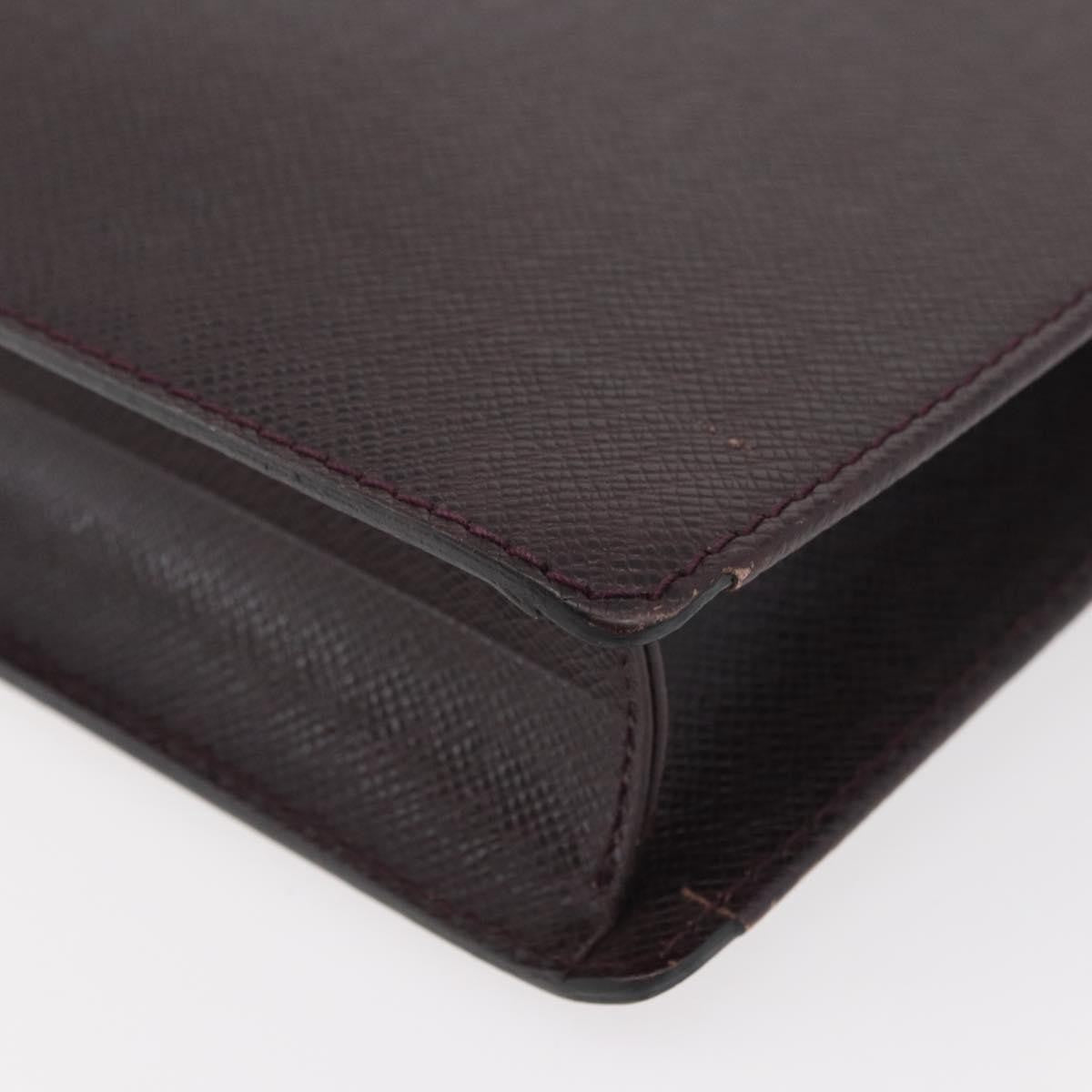 Louis Vuitton Serviette Kourad Taiga Leather Burgundy Leather Briefcase Bag (Pre-Owned)