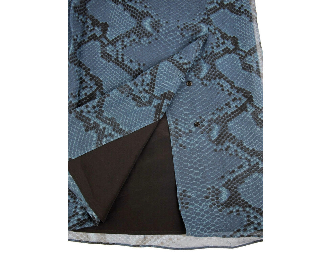 Burberry Women's Mineral Blue Silk Pleated Skirt