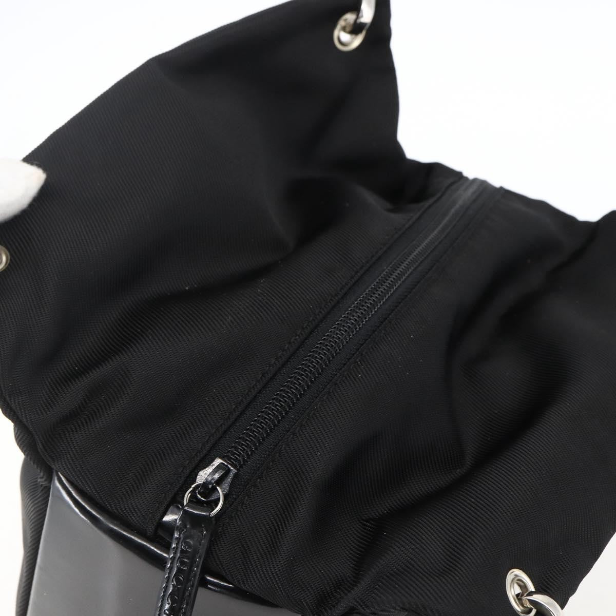 Gucci Vintage Bamboo Handle Tote Nylon Black Nylon Tote Bag Bag (Pre-Owned)