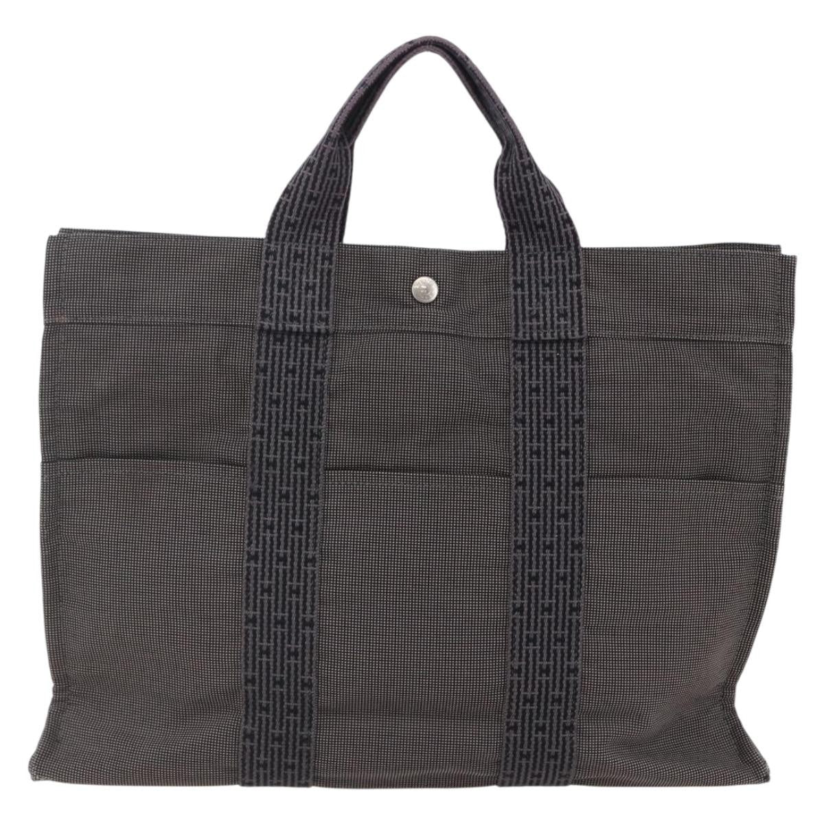 Hermes Fourre Tout Tote Canvas Gray Canvas Bag (Pre-Owned)
