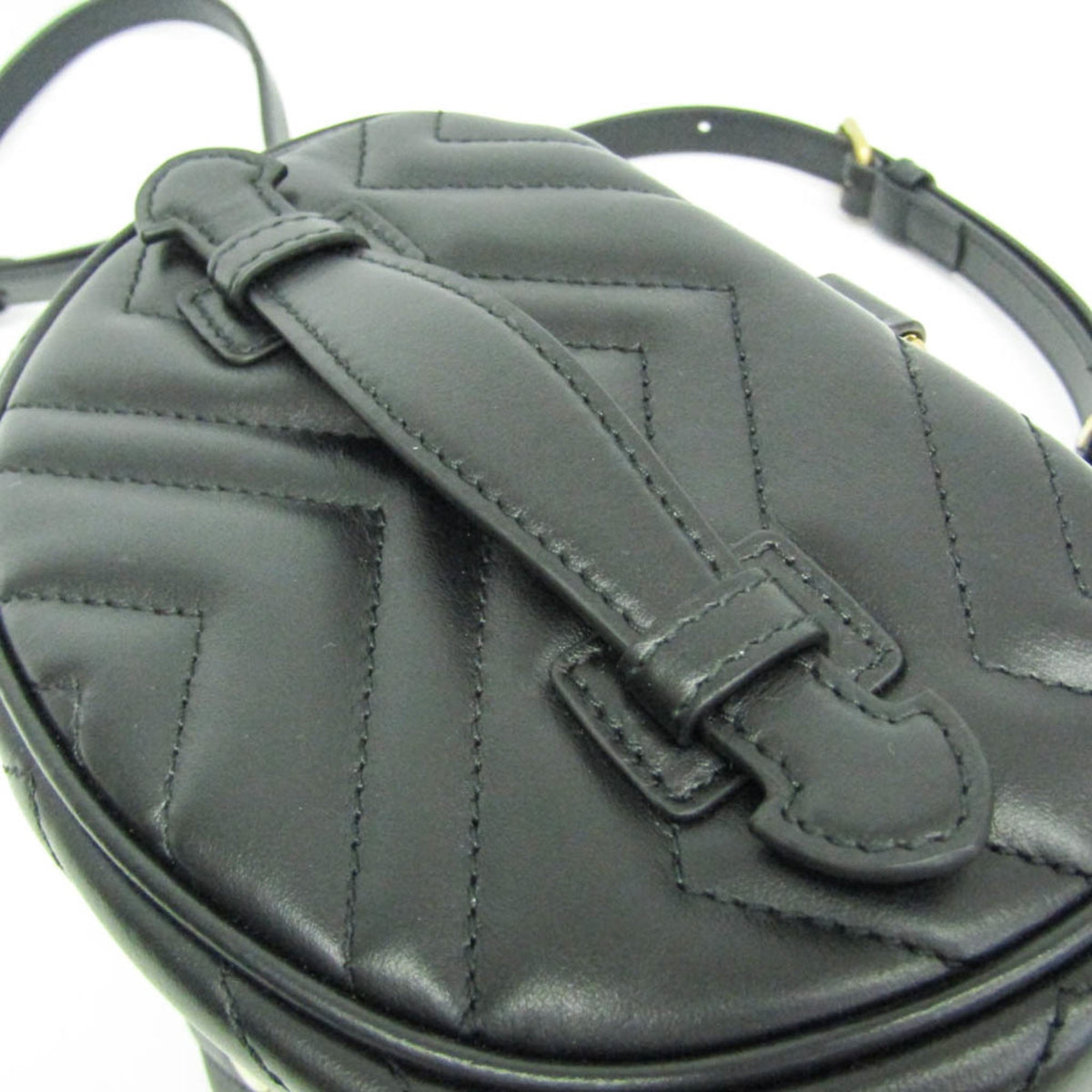 Gucci Gg Marmont Vanity Matelasse Leather Black Leather Backpack Bag (Pre-Owned)