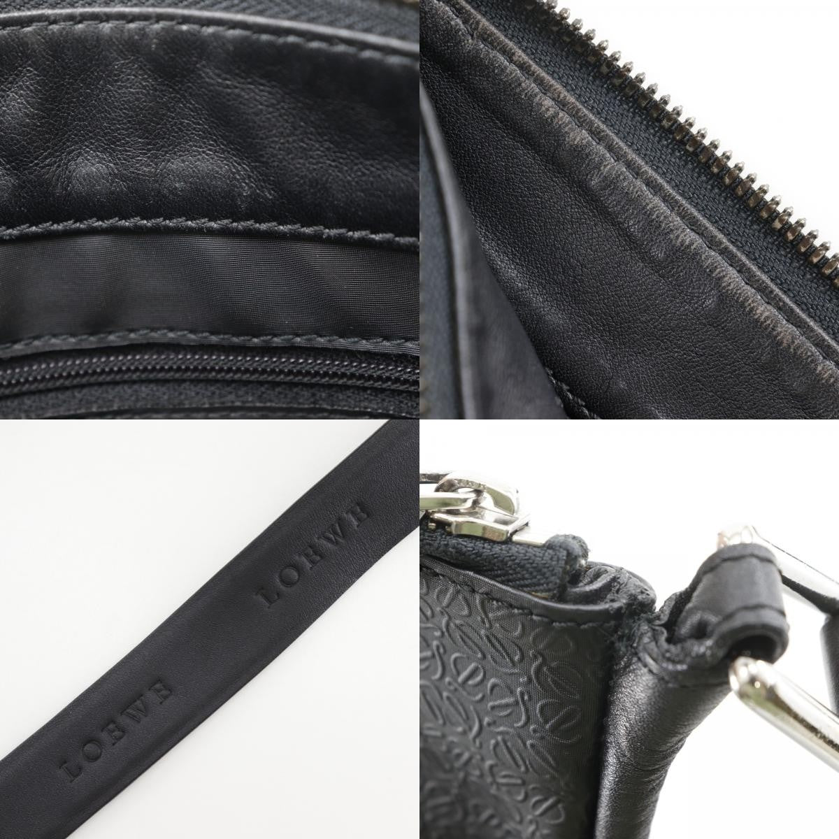 Loewe Repeat Anagram Canvas Black Canvas Shoulder Bag Bag (Pre-Owned)