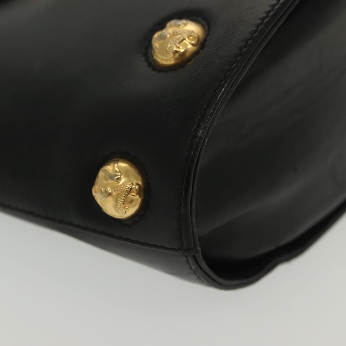 Salvatore Ferragamo Vintage Leather Black Leather Handbag (Pre-Owned)