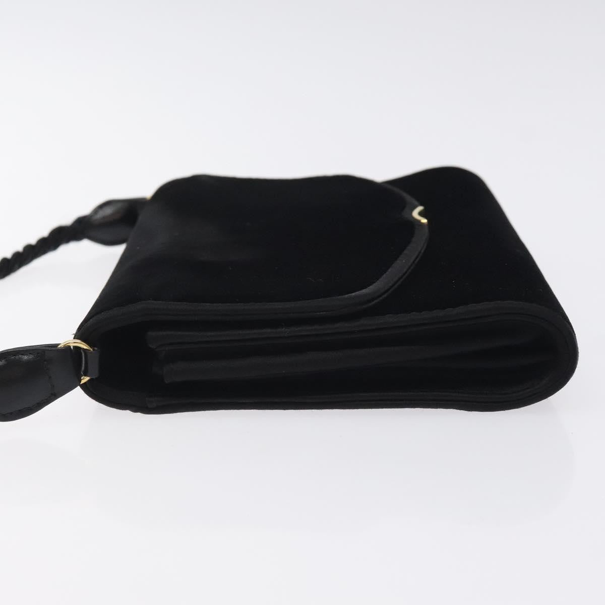Gucci Vintage Flap Velvet Black Velvet Shoulder Bag Bag (Pre-Owned)