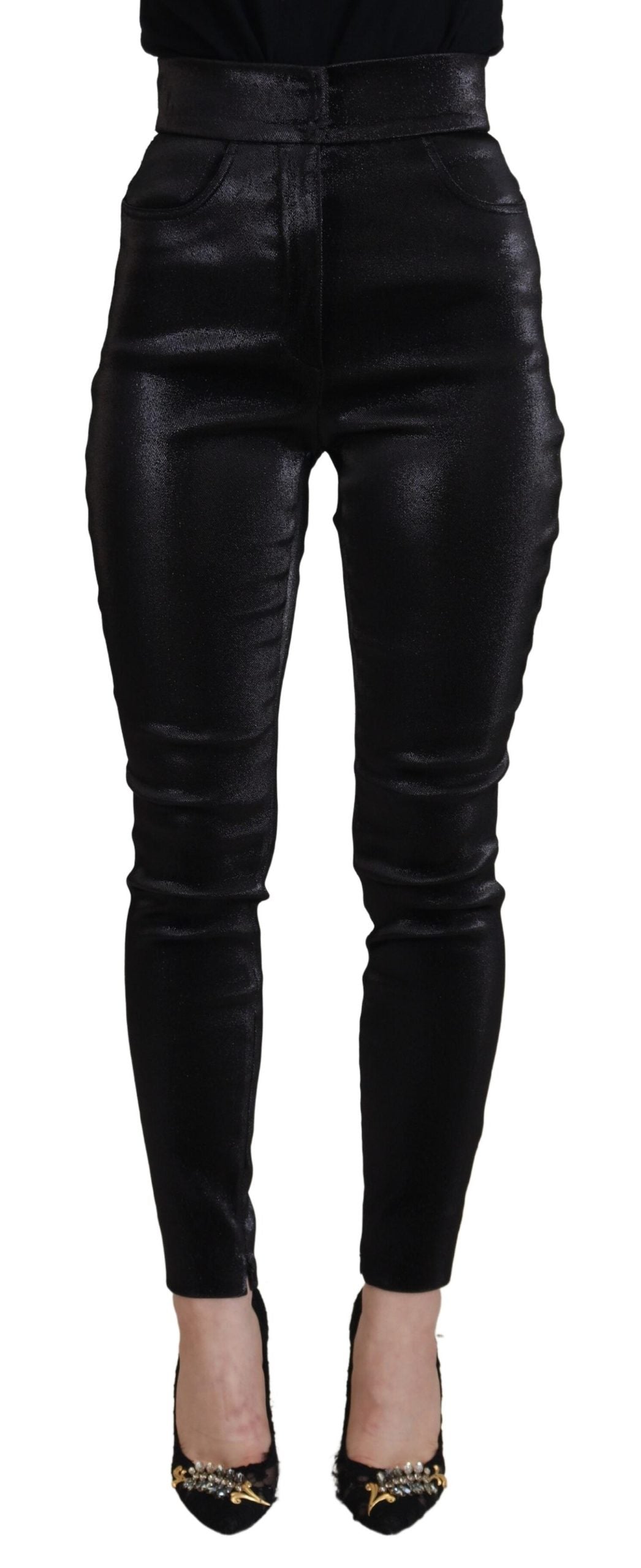 Dolce & Gabbana Black Washed Cotton Skinny Denim Women's Jeans