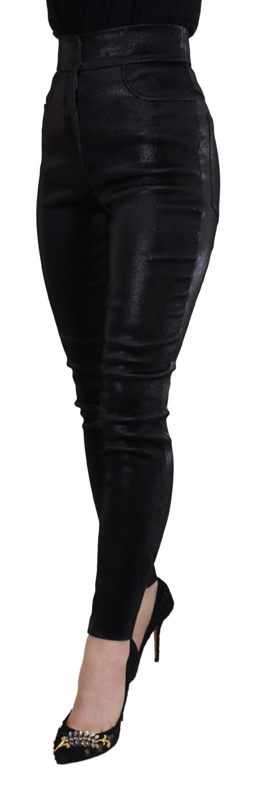 Dolce & Gabbana Black Washed Cotton Skinny Denim Women's Jeans