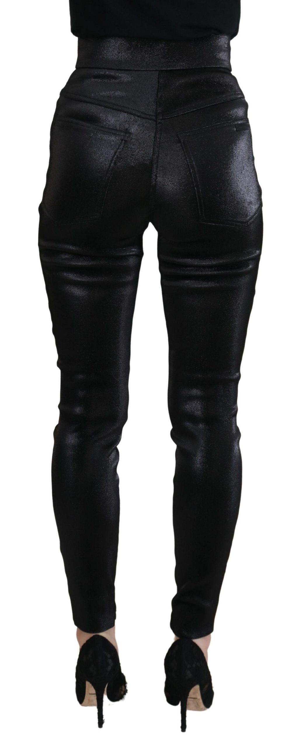 Dolce & Gabbana Black Washed Cotton Skinny Denim Women's Jeans