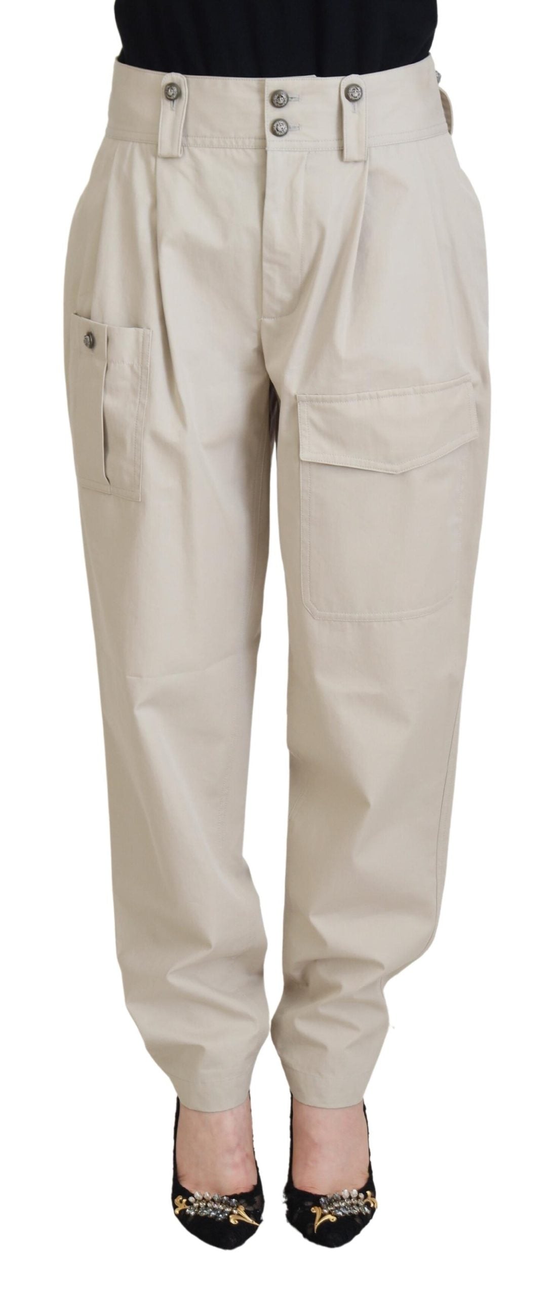 Dolce & Gabbana Beige Cotton Women Cargo Women's Pants