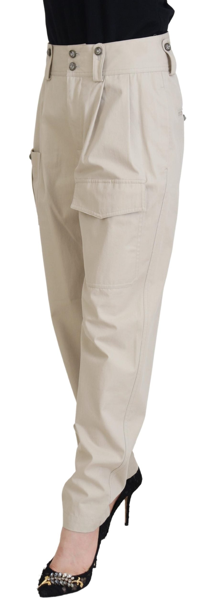 Dolce & Gabbana Beige Cotton Women Cargo Women's Pants
