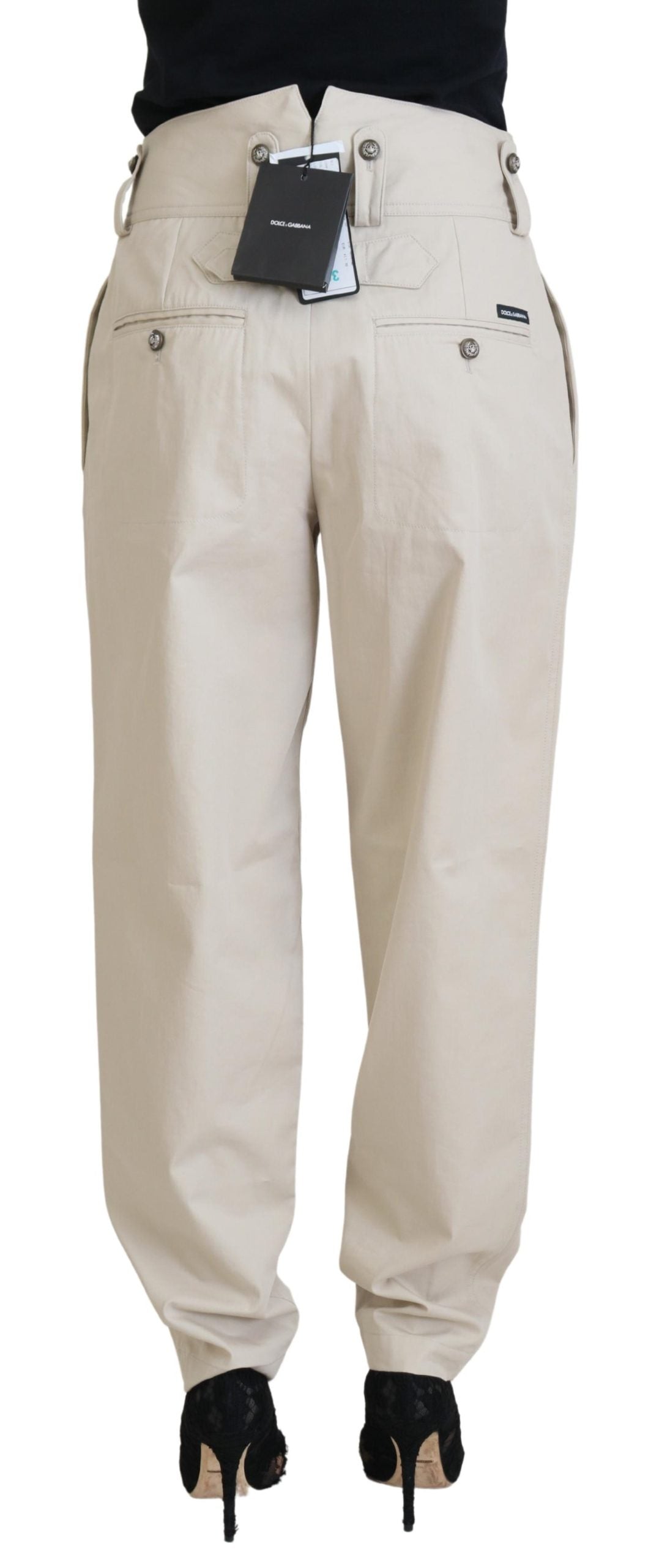 Dolce & Gabbana Beige Cotton Women Cargo Women's Pants