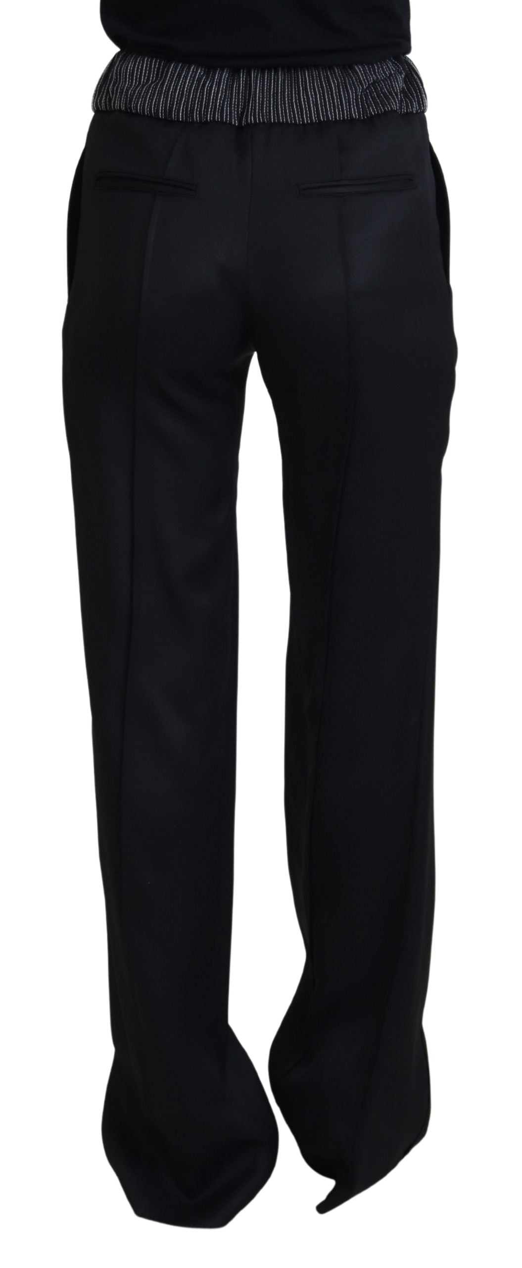 Dolce & Gabbana Black Straight Fit Cotton Women's Pants