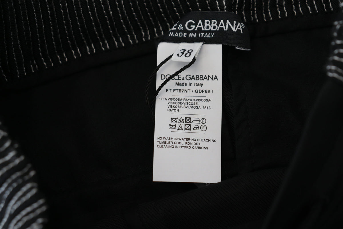Dolce & Gabbana Black Straight Fit Cotton Women's Pants