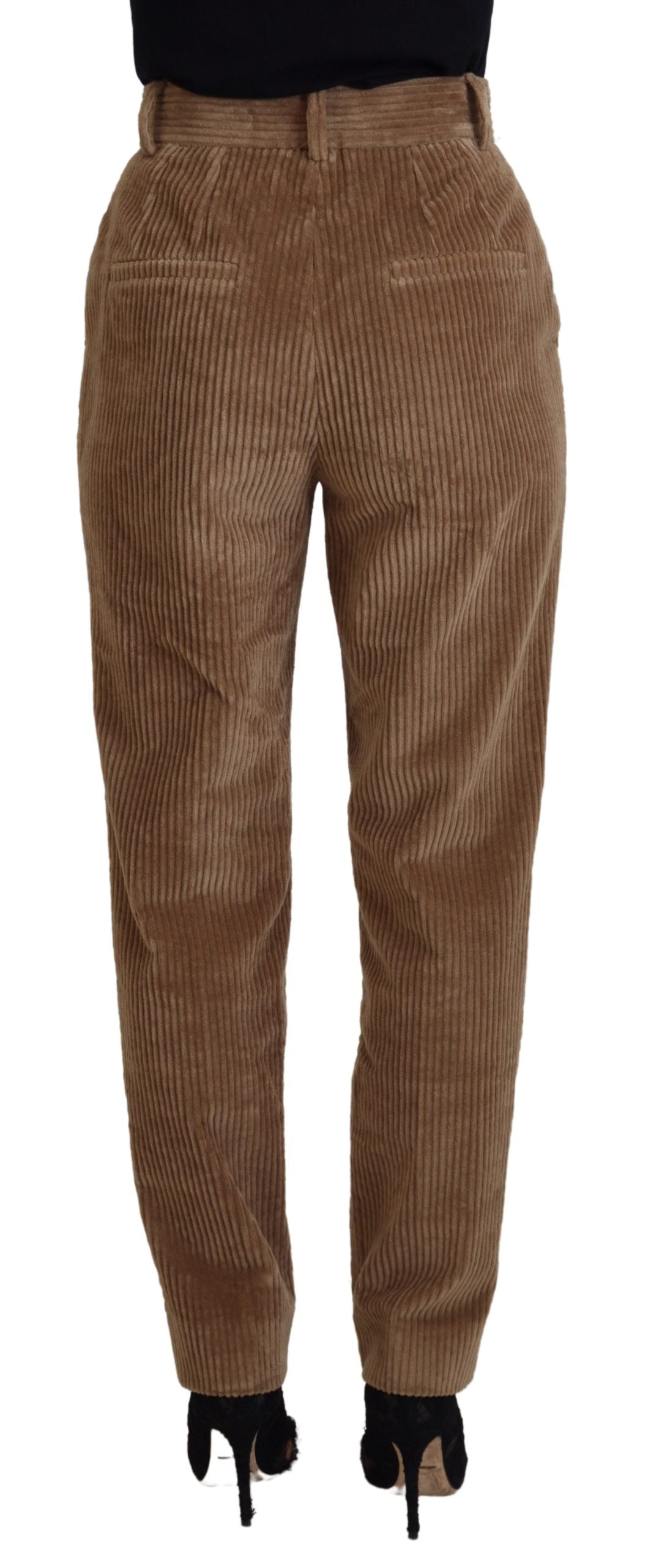 Dolce & Gabbana Elegant Brown Corduroy Pants for Sophisticated Women's Style