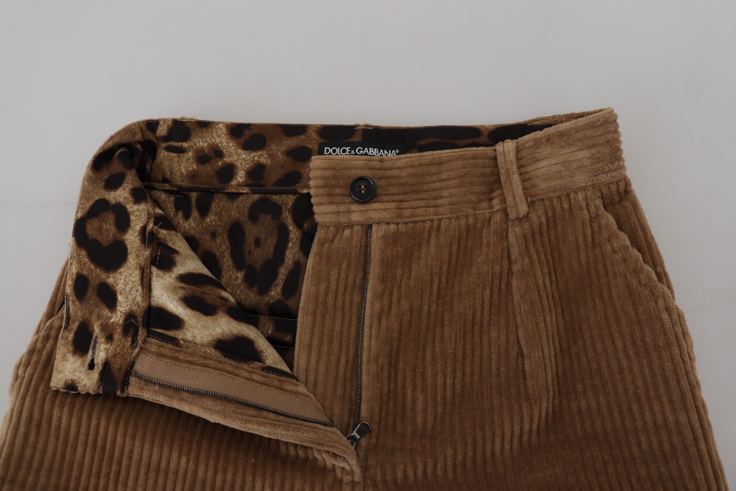Dolce & Gabbana Elegant Brown Corduroy Pants for Sophisticated Women's Style