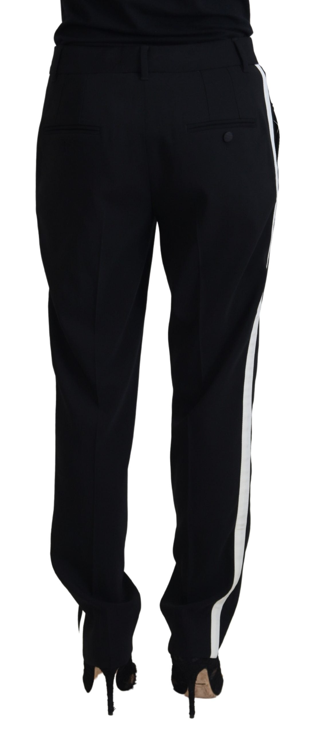 Dolce & Gabbana Black Tapered Women Wool Women's Pants