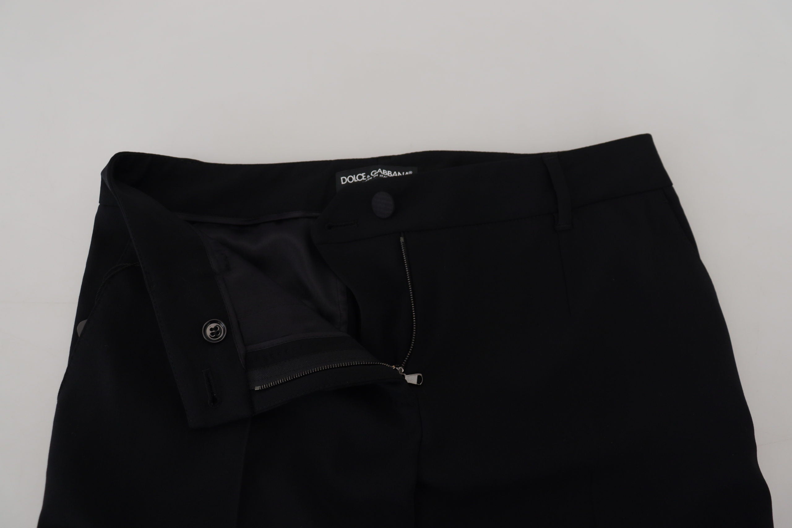 Dolce & Gabbana Black Tapered Women Wool Women's Pants